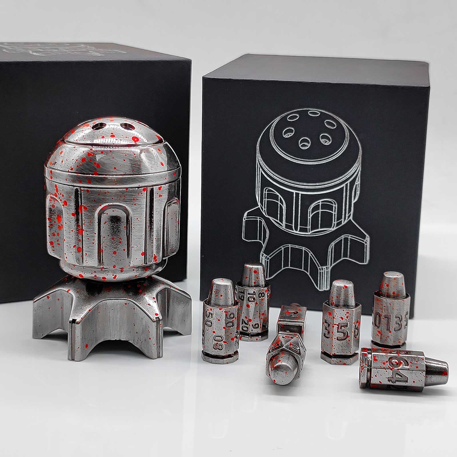 Metal Rocket Bullet Dice Set Rotatable Polyhedron RPG Role Playing DND Dragon and Dungeon Dice