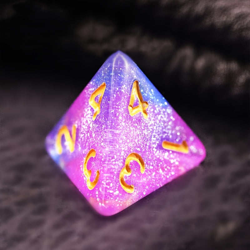 Pink And Blue Star Galaxy Dice Set