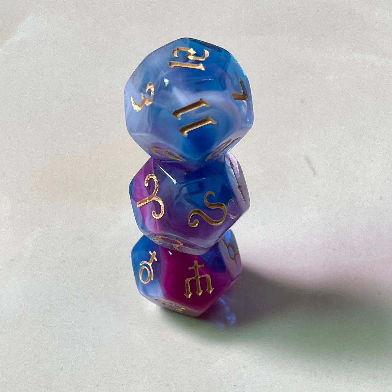 3Pcs  12-Sided Rune Dice Love Destiny Dice for Divination Astrology Tarot Cards