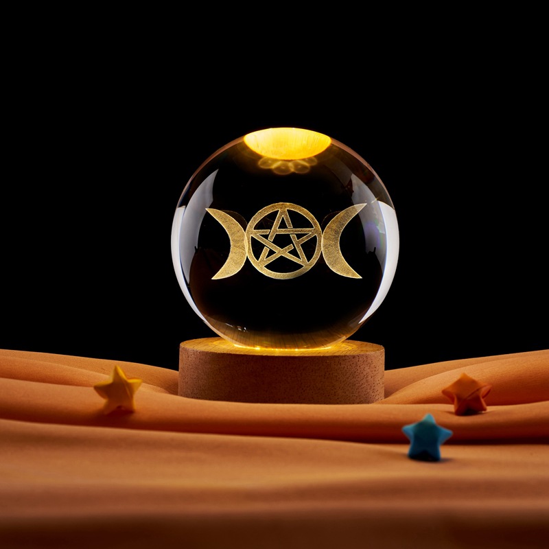 LED Crystal Ball - Triple Moon
