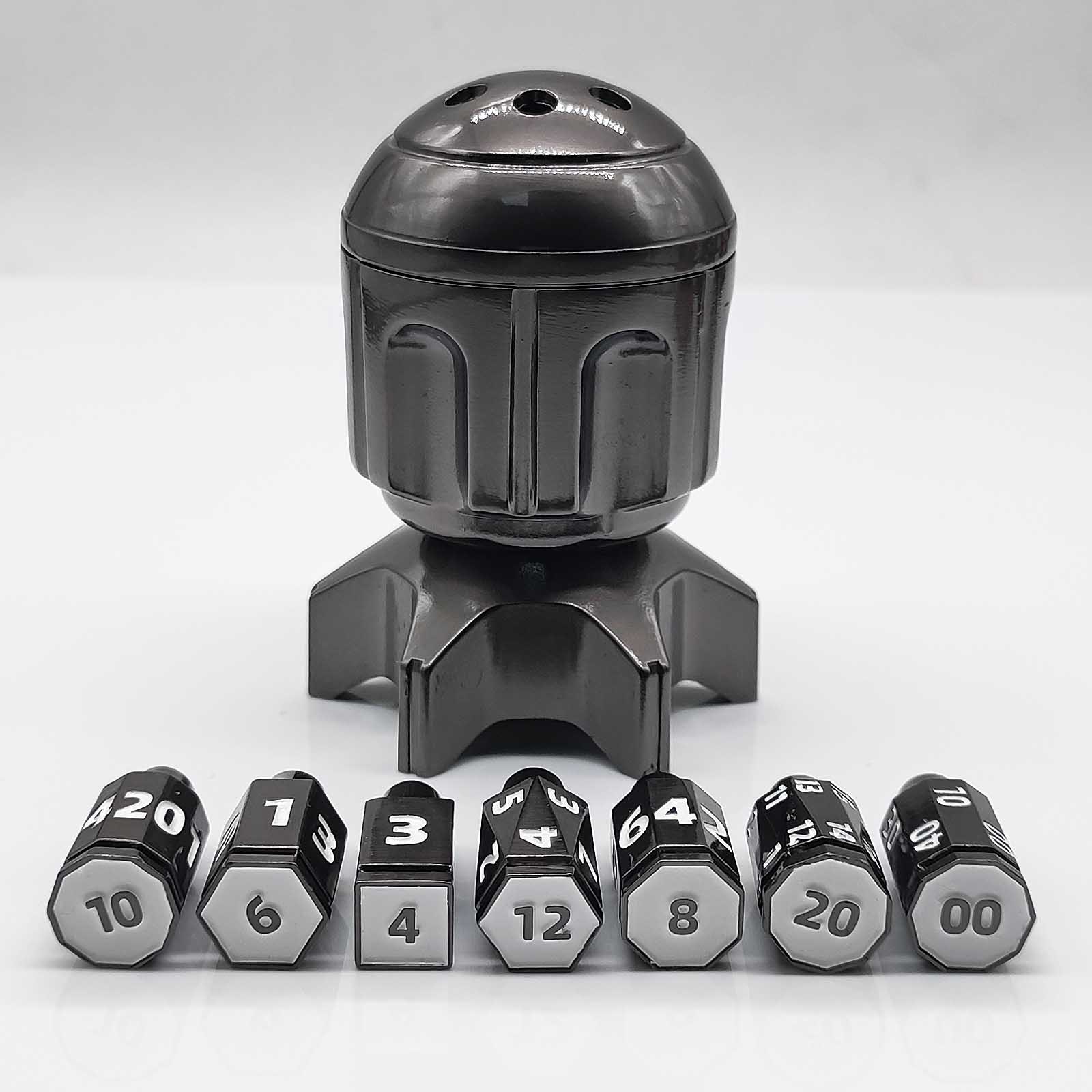 Metal Rocket Bullet Dice Set Rotatable Polyhedron RPG Role Playing DND Dragon and Dungeon Dice