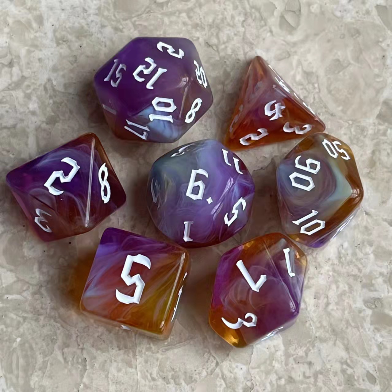 Wave Surfboard Theme Dnd Dice Set