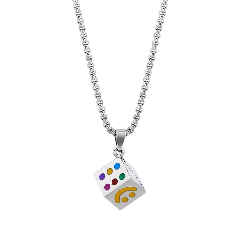 Lucky Smiley Faced Dice Pendant