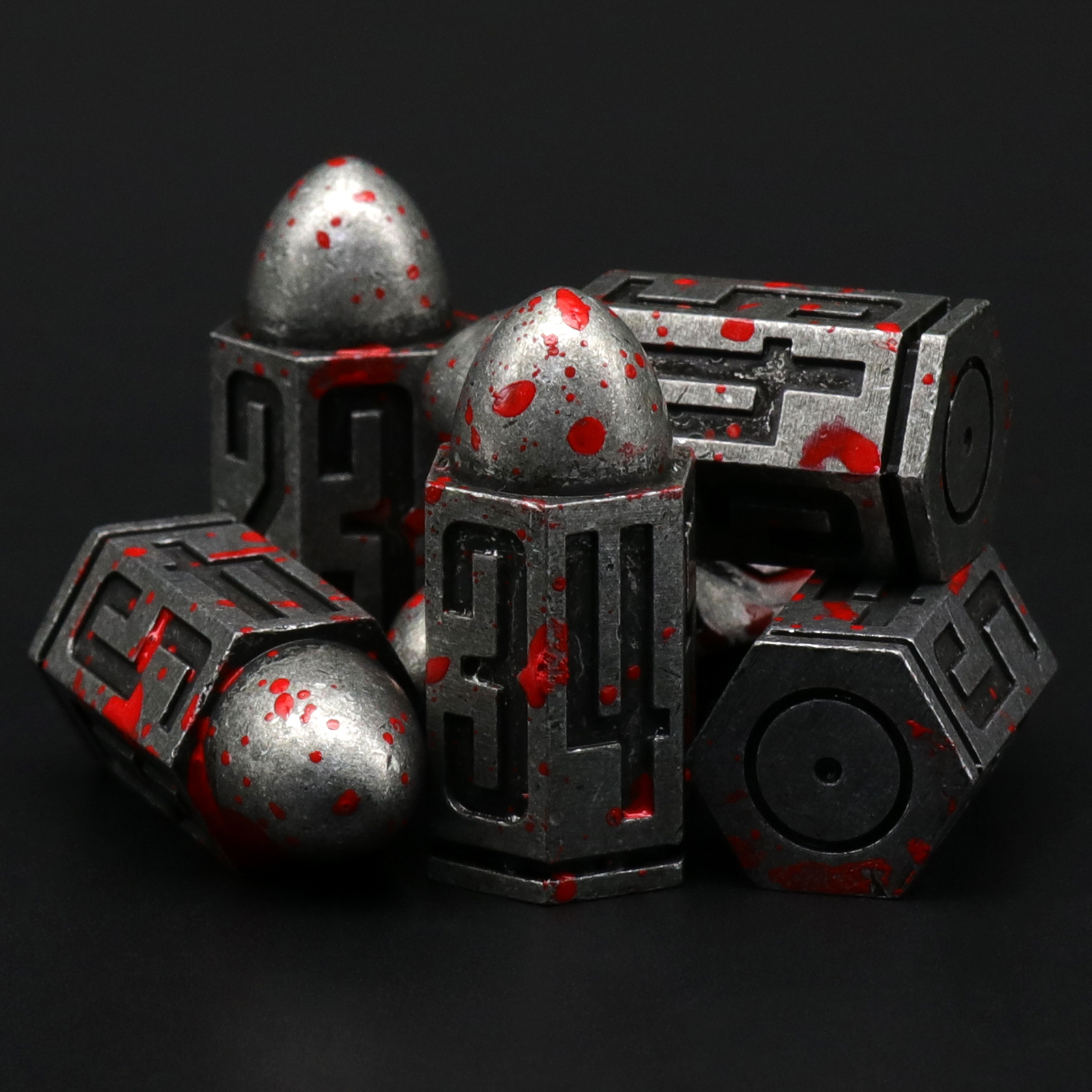 D6 Bullet Metal Dice Set for Table Games