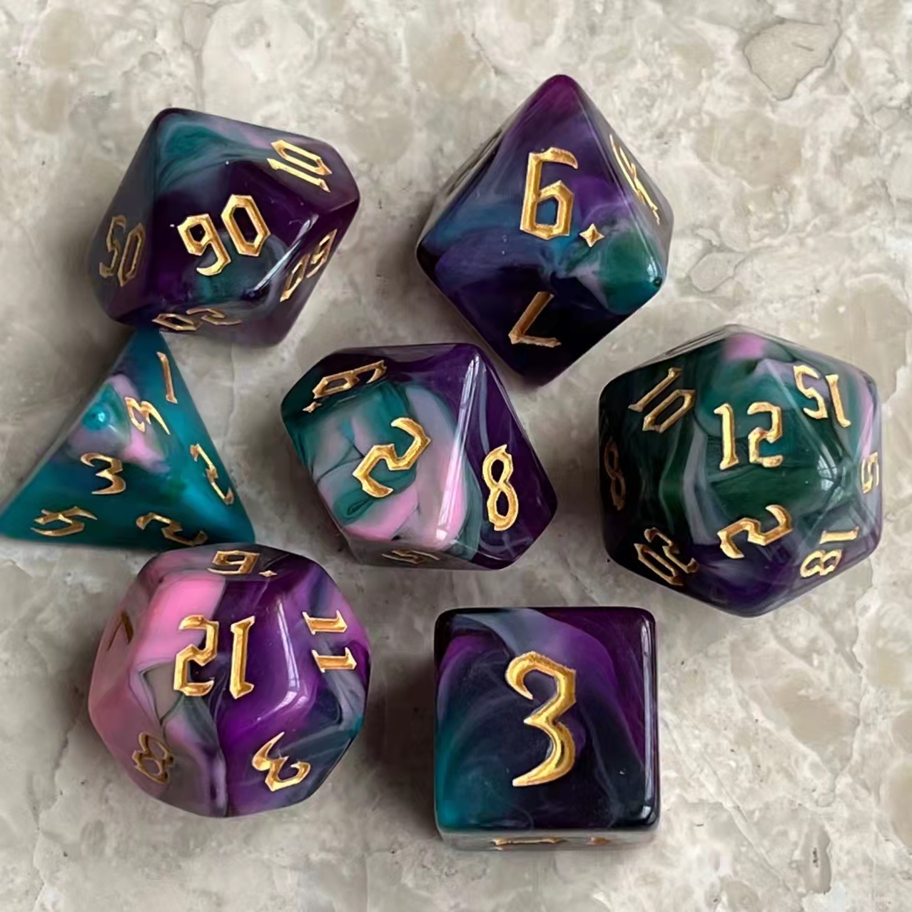 Wave Surfboard Theme Dnd Dice Set