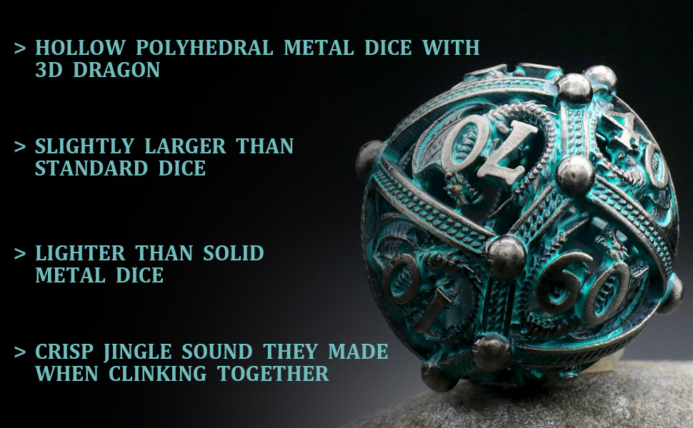 Metal Round Hollow Dice Set