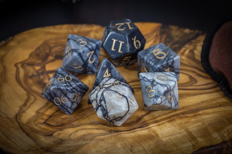 Web Jasper Stone Dice Set