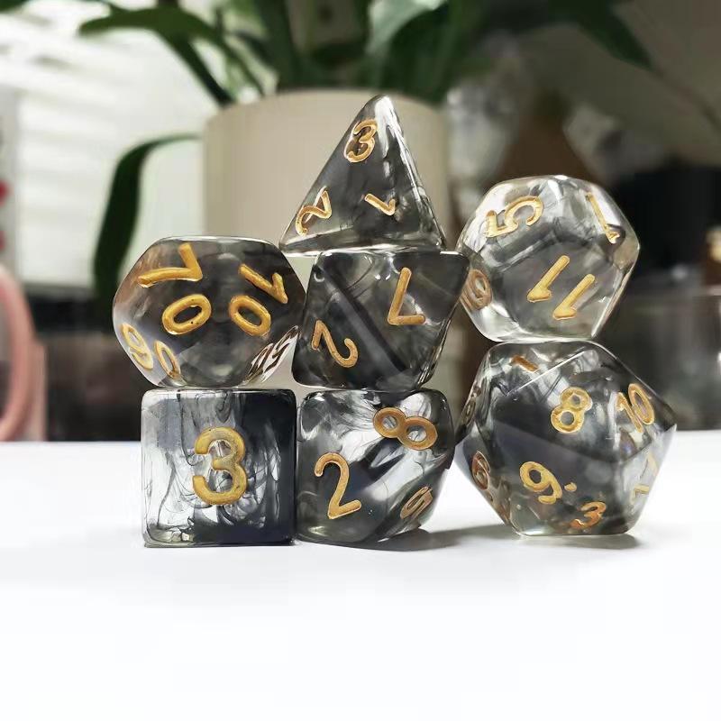 Squid Inked Polyhedral dice