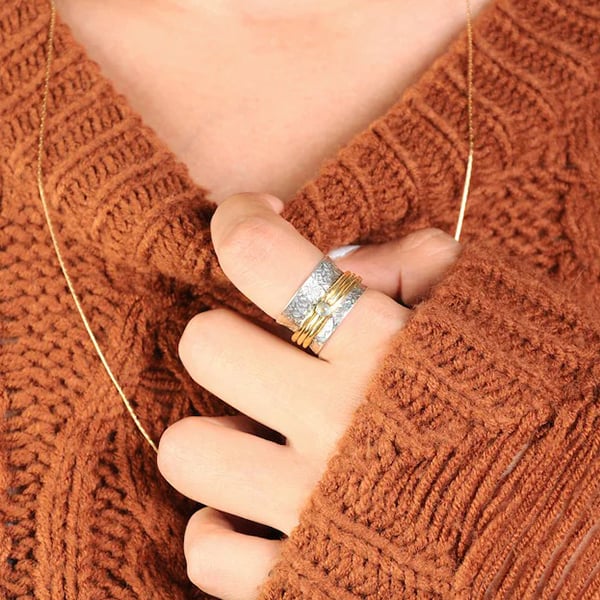 Sterling Silver Moonstone Meditation Ring