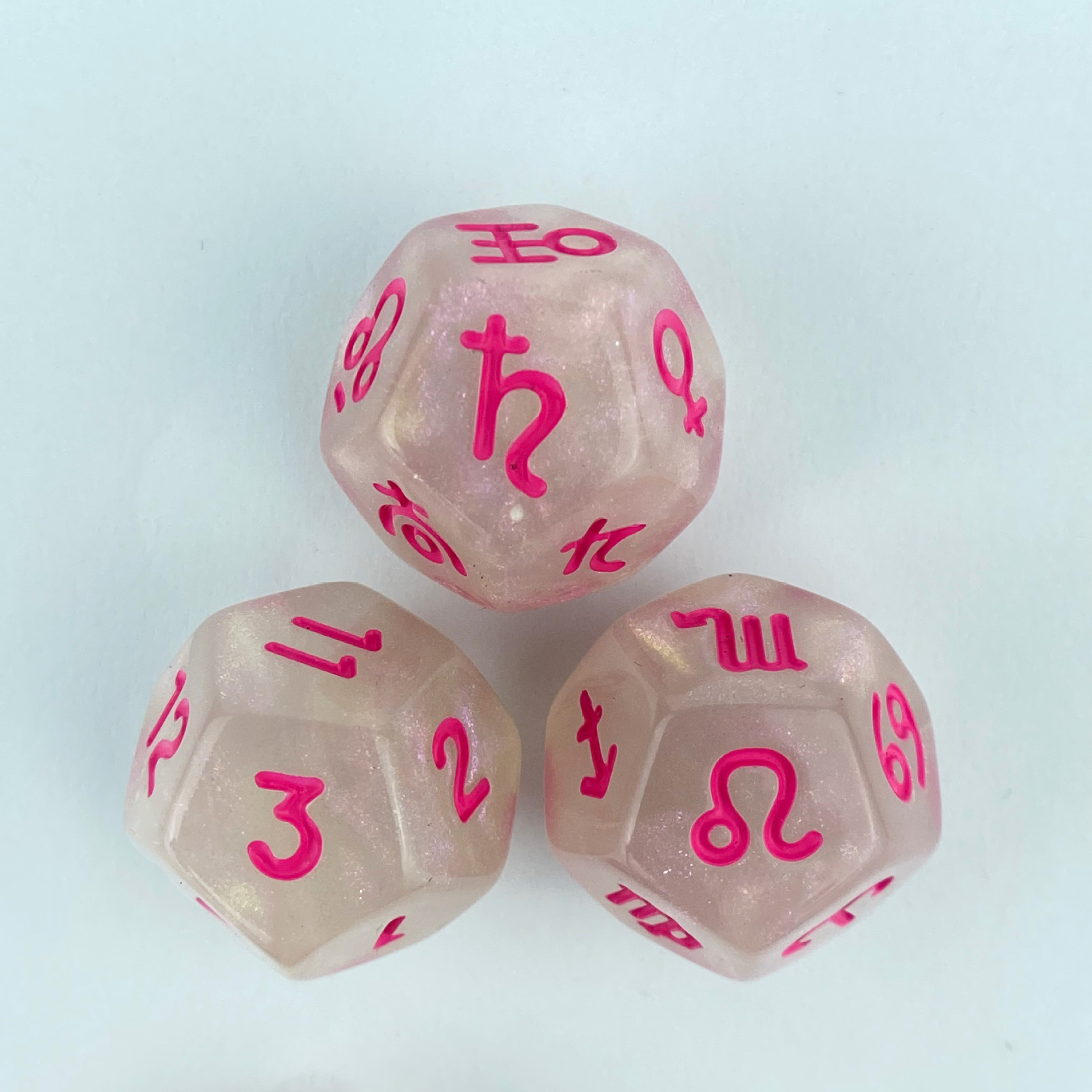 Astrology Dice, Signs Planets Numbers 12-Sided Dice Divination Too