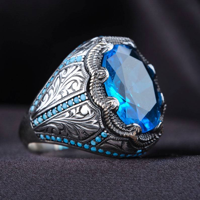 Diamond Blue Zircon Ring