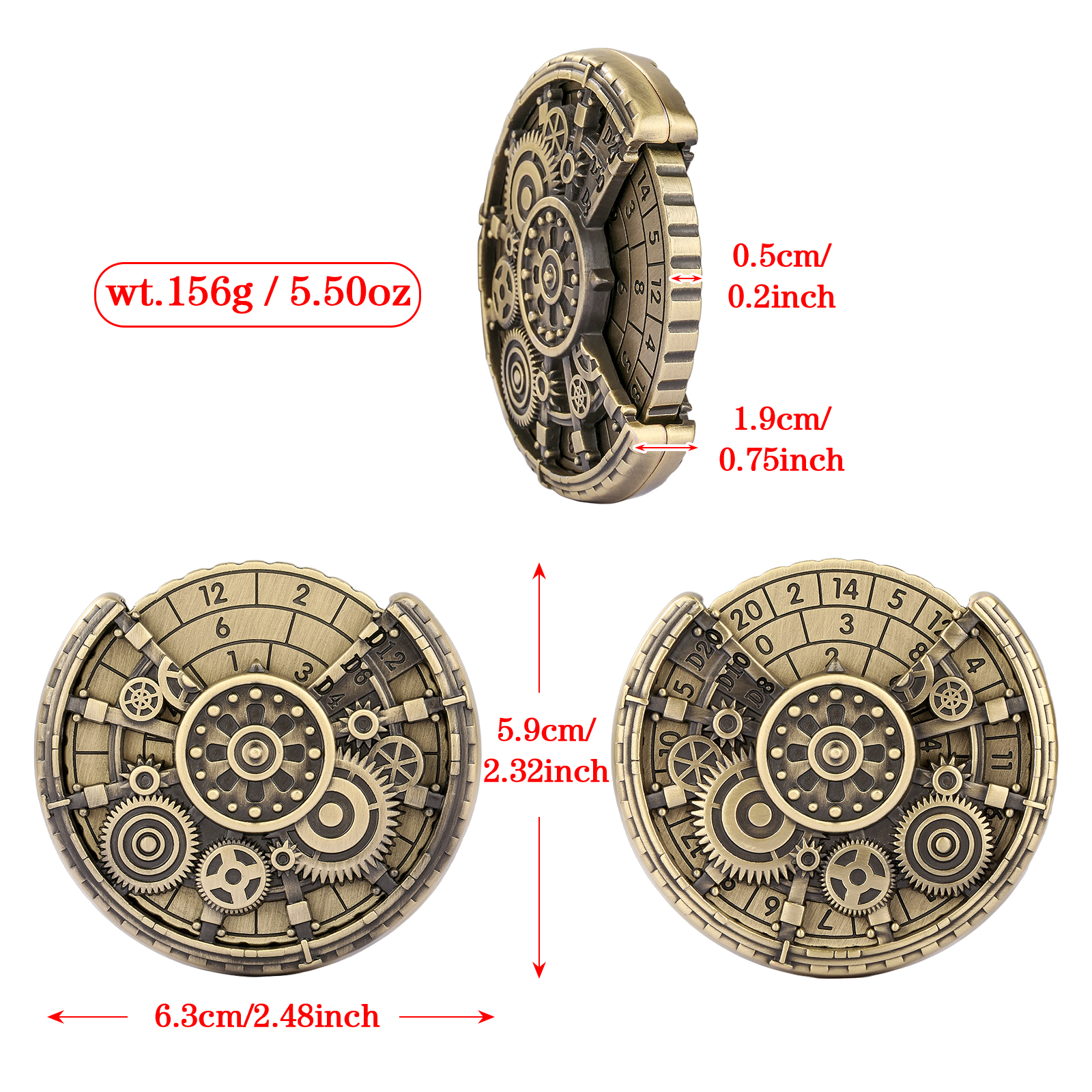 Steampunk Gear Spinner Dice Roller