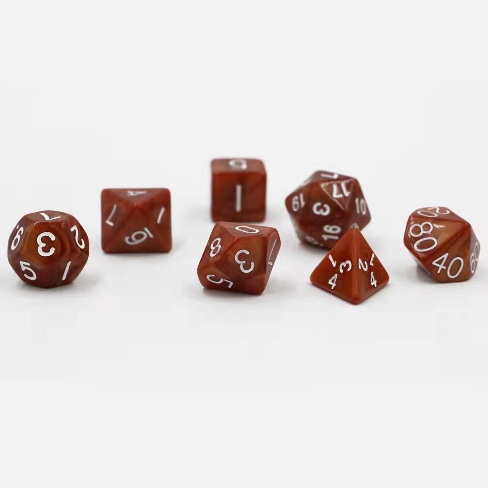 Pearl Pattern Brown Dice Set