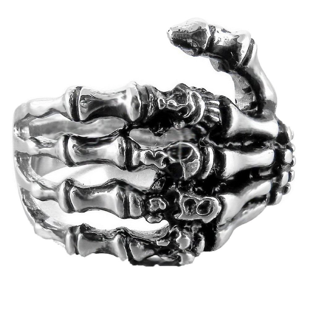 Stainless Steel Skull Rings for Men Women Vintage Gothic Ring Biker