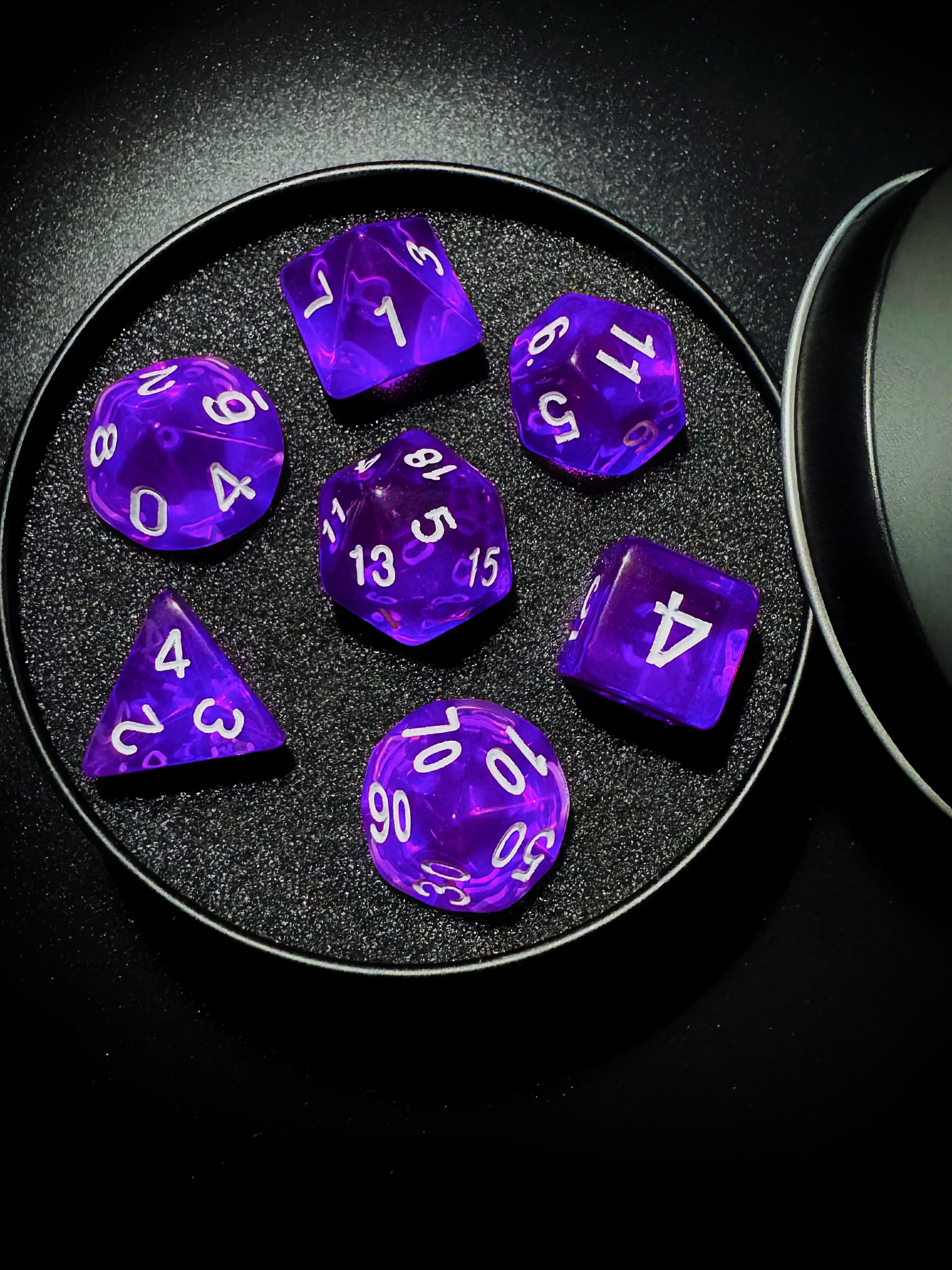 Starlight Amethyst Dice Set [With Dark Iron Gift Box]