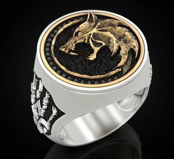 Wolf Head Stainless Steel Ring