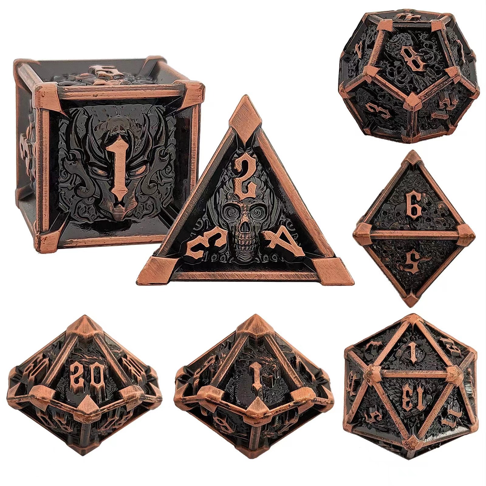 Metal Dragon Skull Octopus Dice Set
