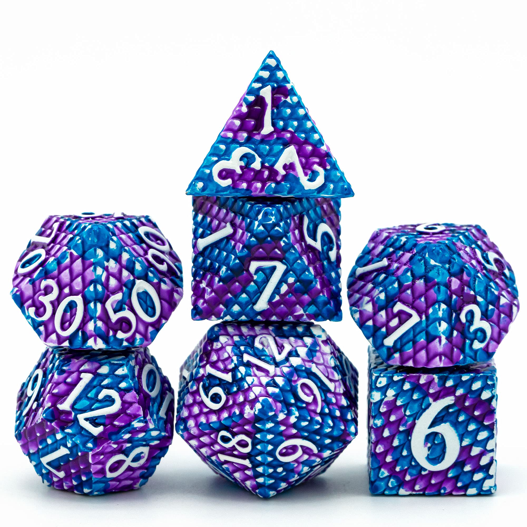 Mystic Dragonscale Metal Dnd Dice Set