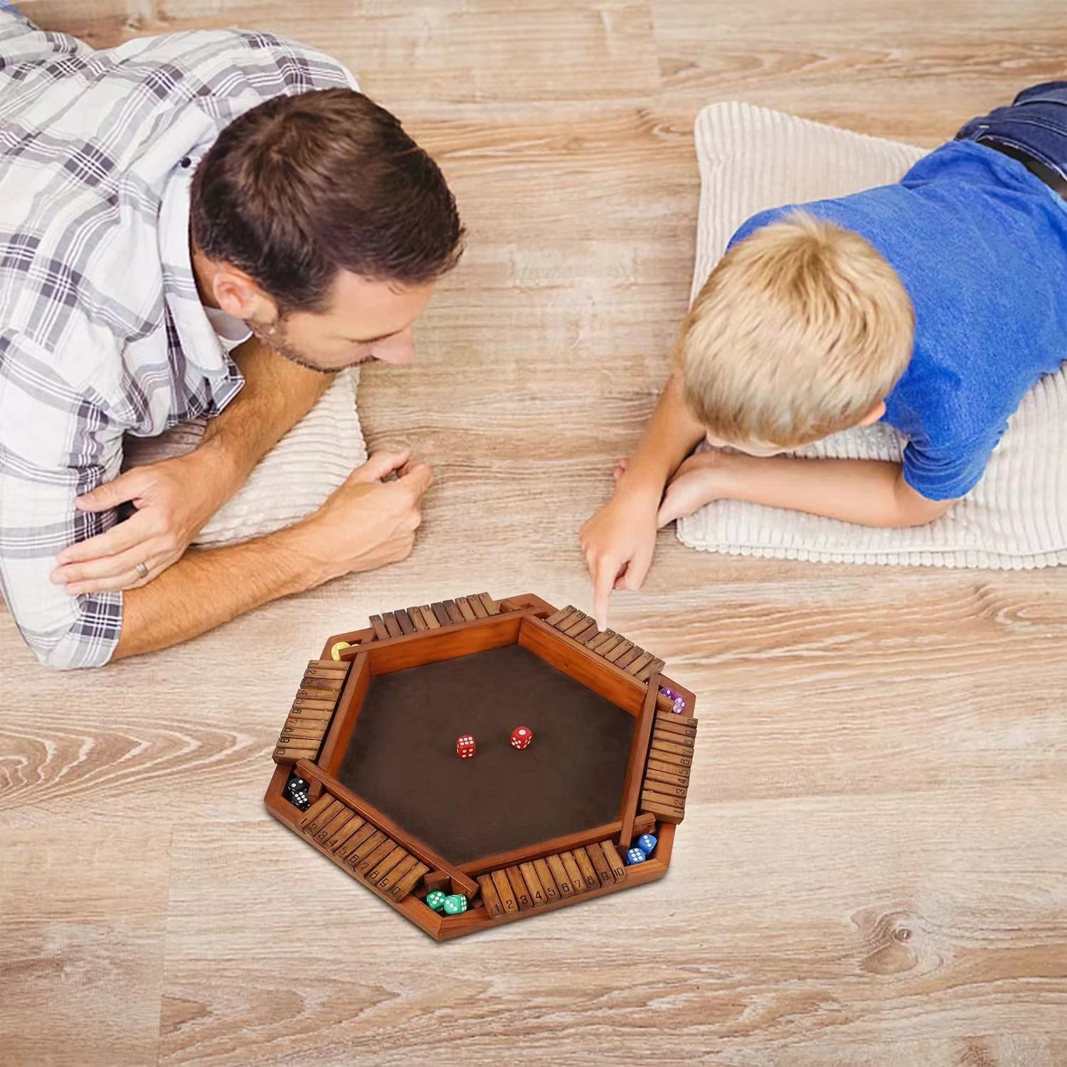 Shut The Box Dice Game,Board Table Math Game with 12 Dice for Kids Adults, Family Classroom Home Party or Pub
