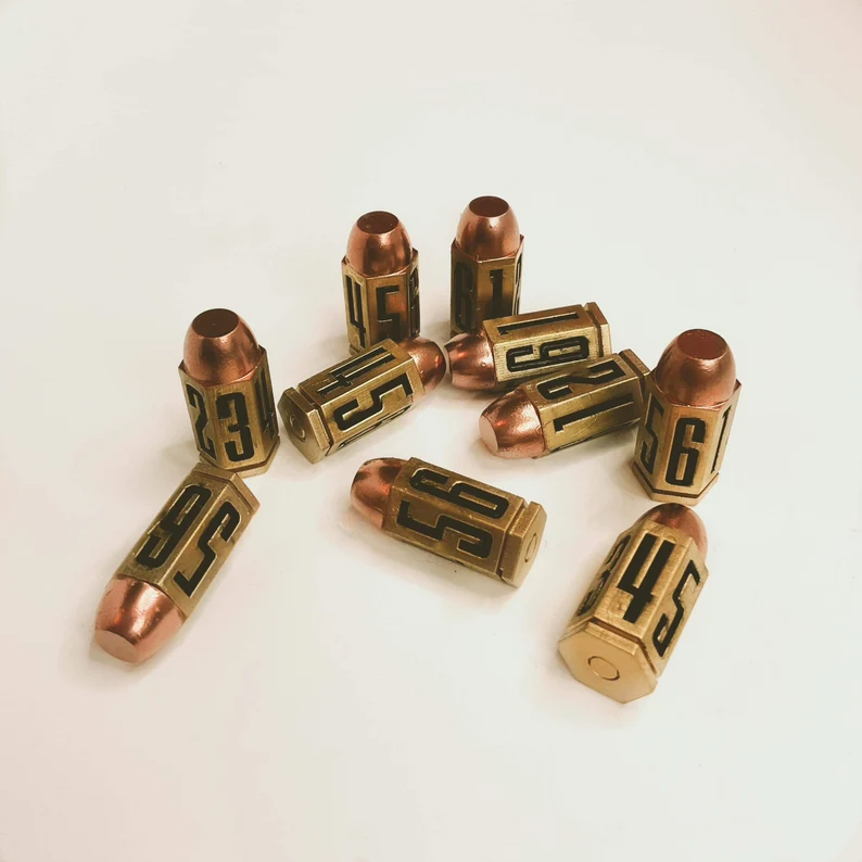 D6 Metal Bullet Dice Set
