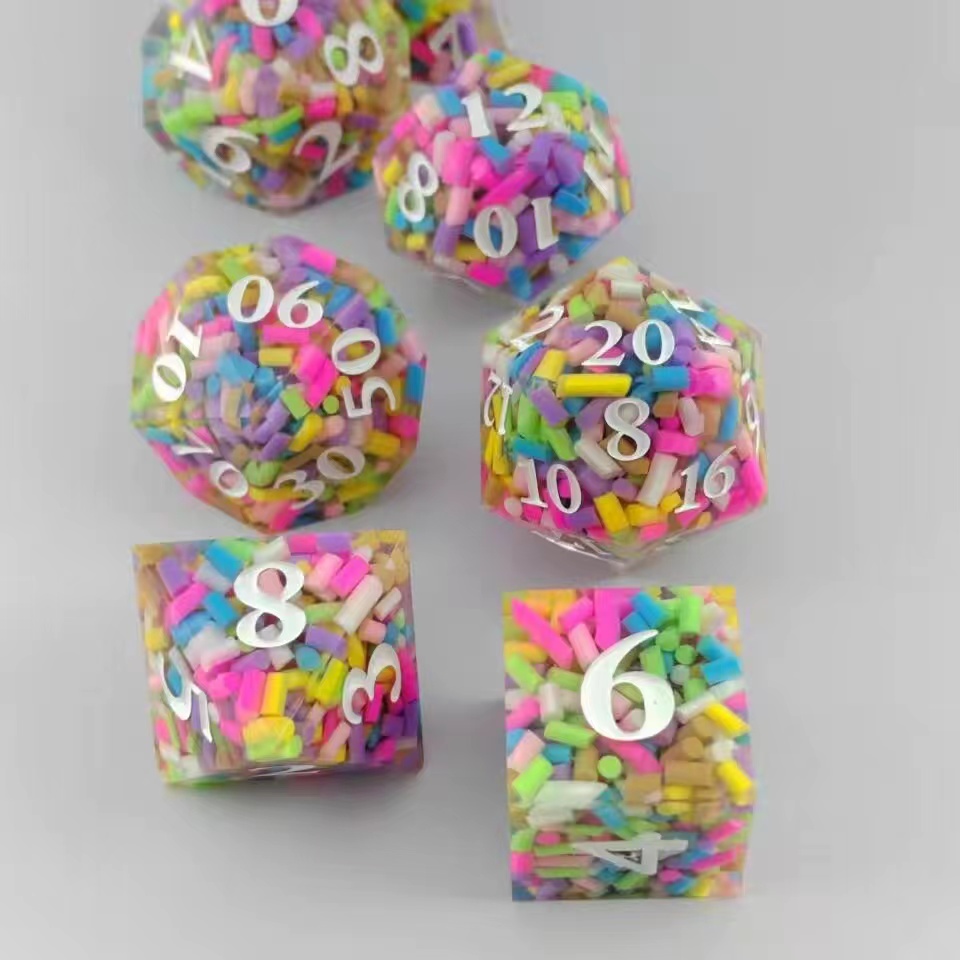 Funny Candy Handmade Resin  Dice Set
