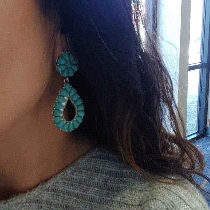 Turquoise Bohemian Teardrop Earrings