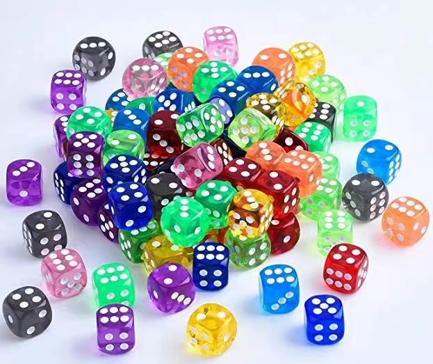 Sided Translucent Colored Dice Set (10 pieces in a set)