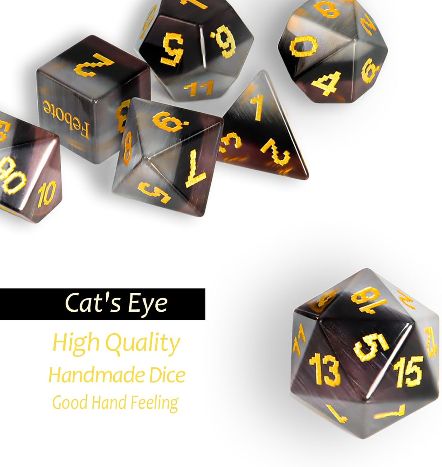 Multicolor Cat's Eye DND Dice Set  DND Gifts