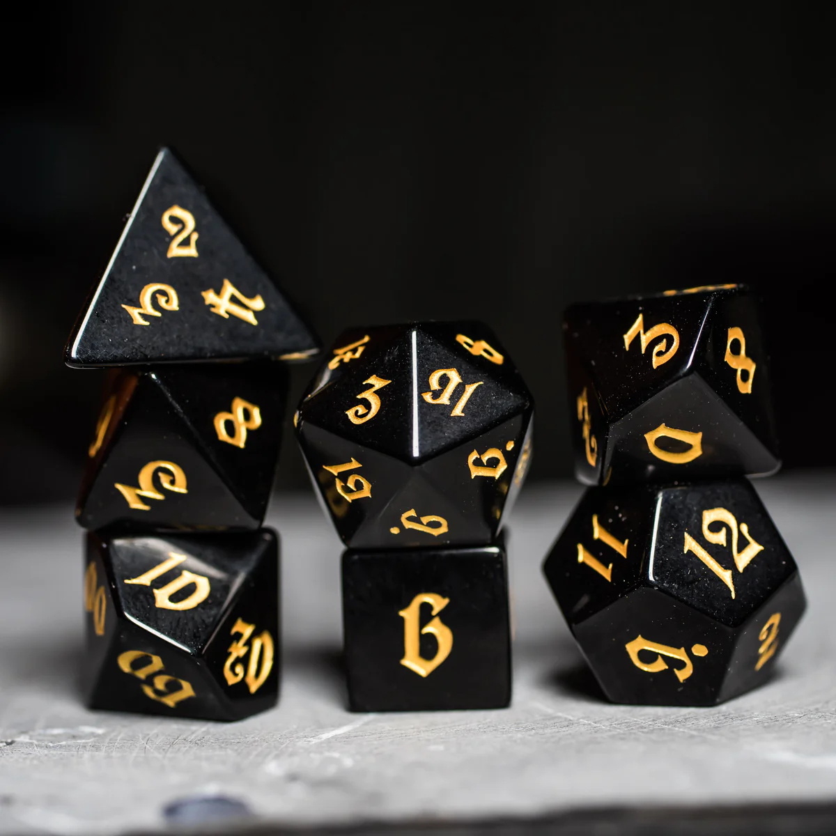 Blackface Yellow Dice Set Magical Style