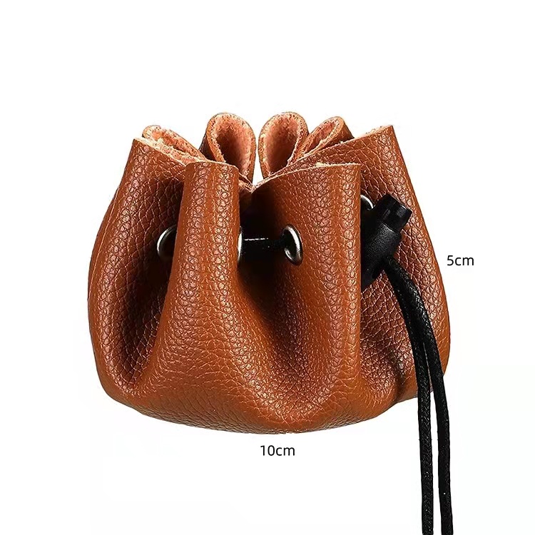 Brown dragon DND Dice Leather bag