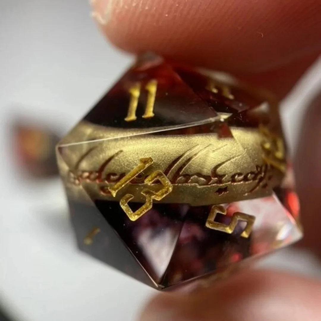 One Ring Lava Dice Set [With Dark Iron Gift Box]