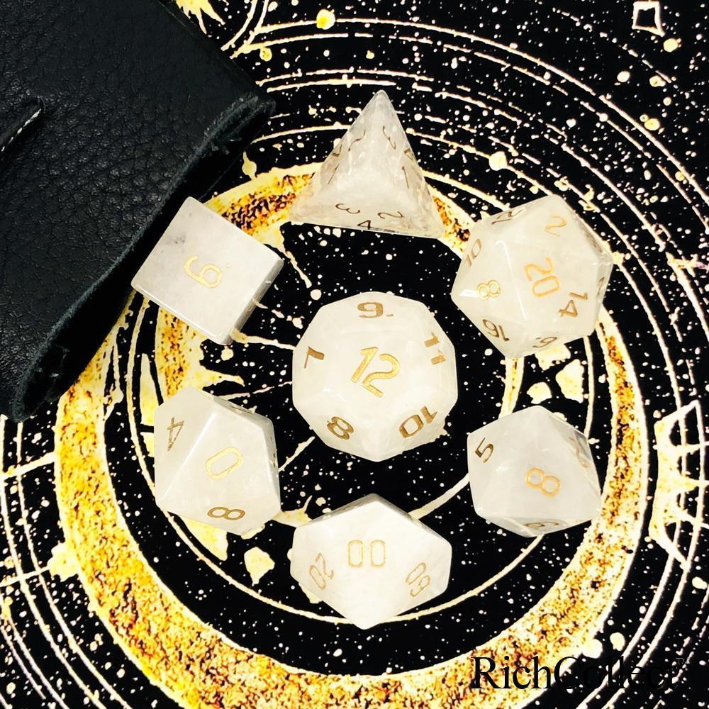Yellow and White DnD Dice Set