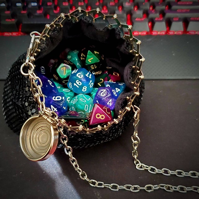 Metallic Scale Gate-top Dice Bag
