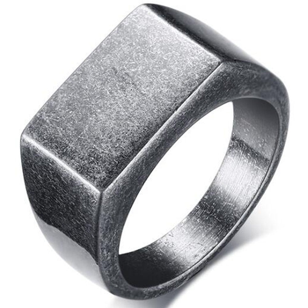 Retro Vintage Style Stainless Steel Signet Ring