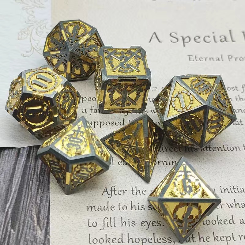 Fighter Bloodthirsty Metal Polyhedral 7 Dice Set