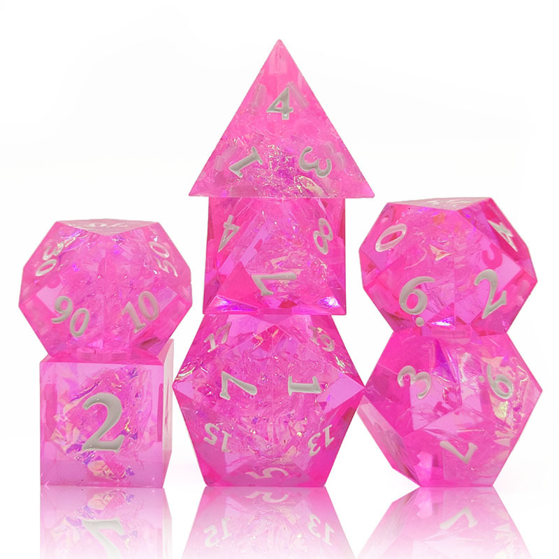 Pink Resin Dnd Dice Set