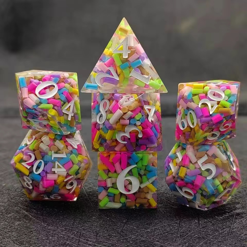 Funny Candy Handmade Resin  Dice Set