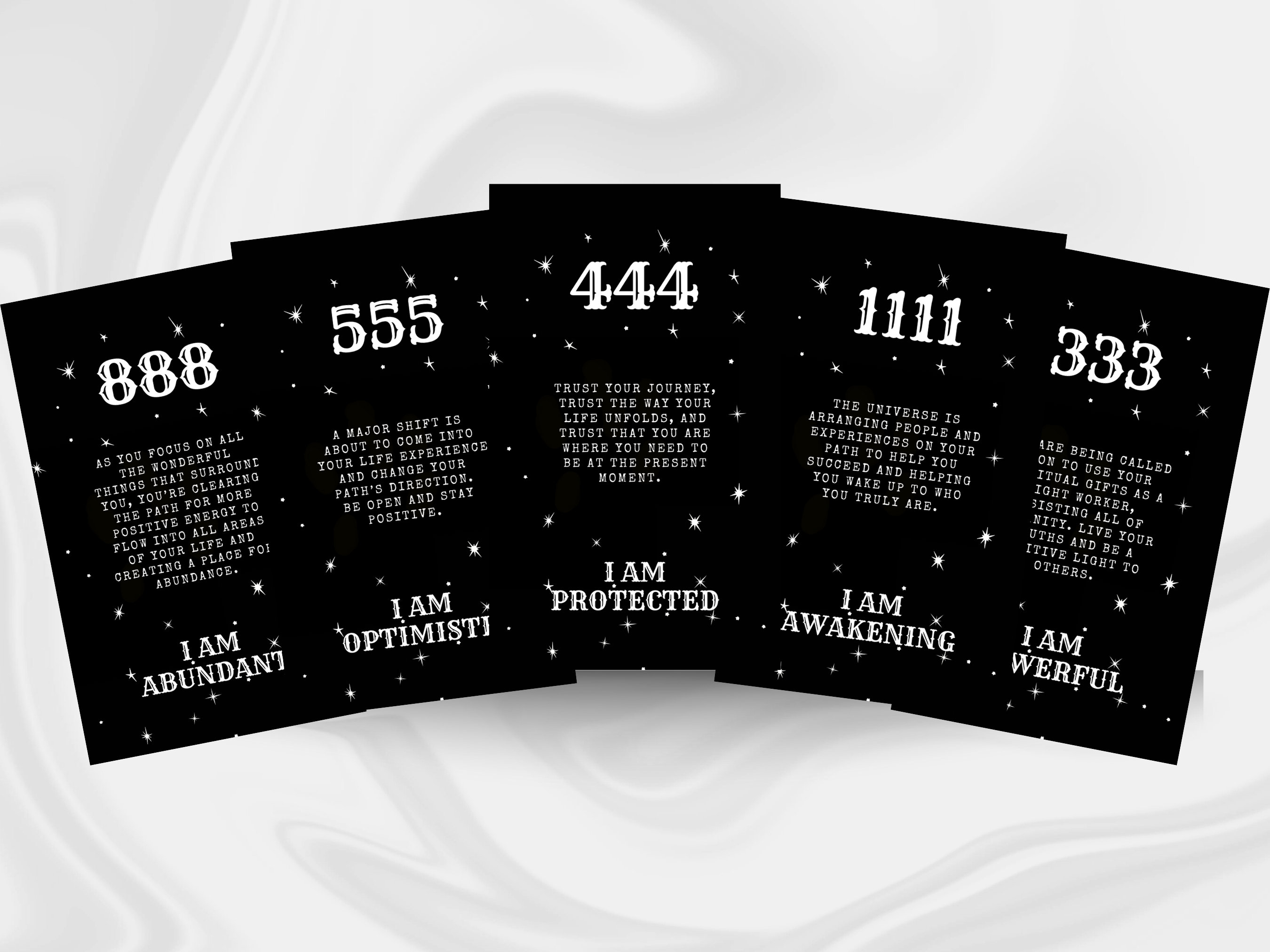 Angel Number Messages & Affirmation Oracle Deck, 53 Cards, Gold Gilded Edge