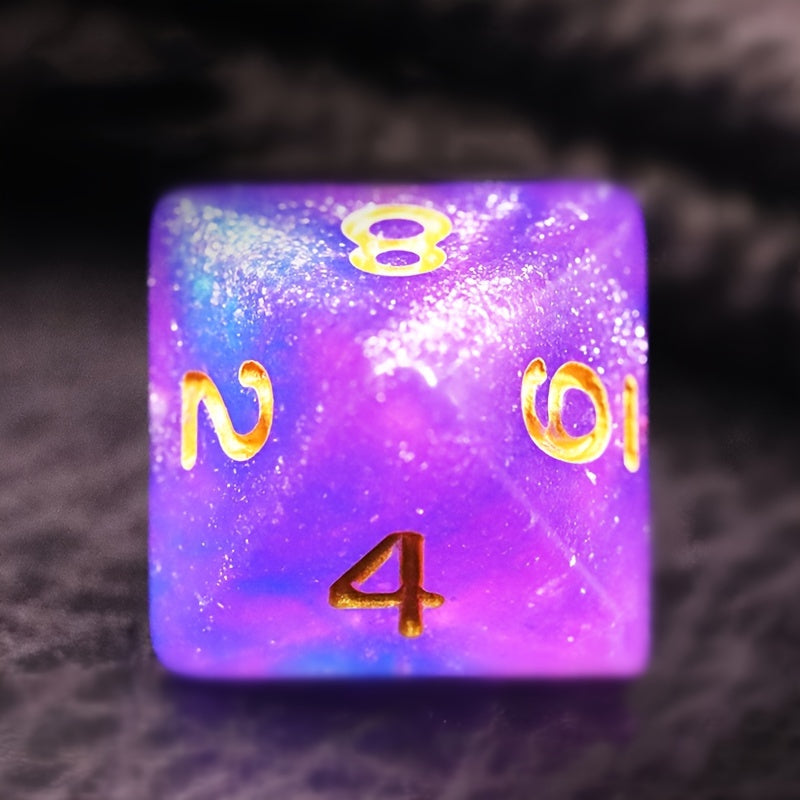 Pink And Blue Star Galaxy Dice Set