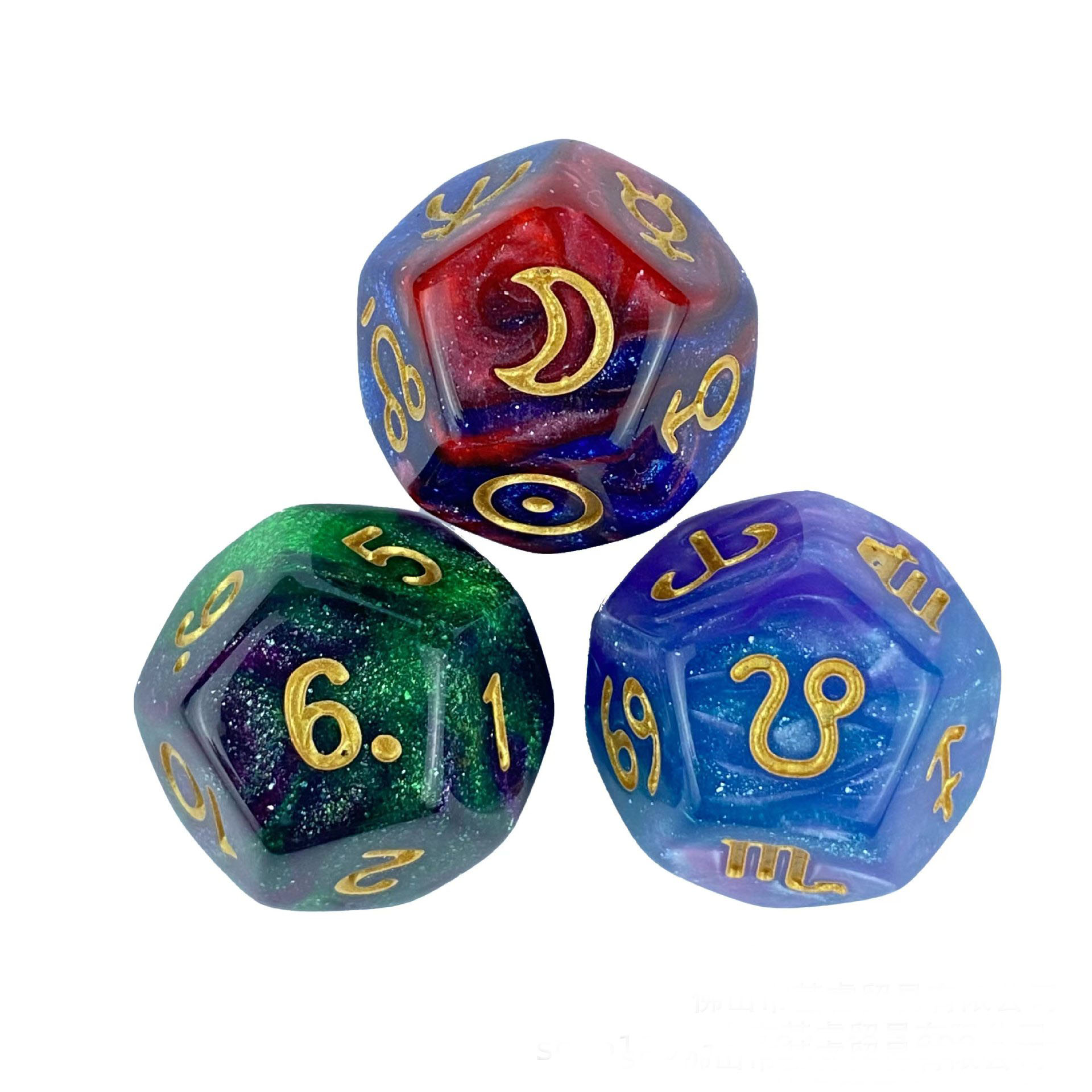 Astrology Dice, Signs Planets Numbers 12-Sided Dice Divination Too