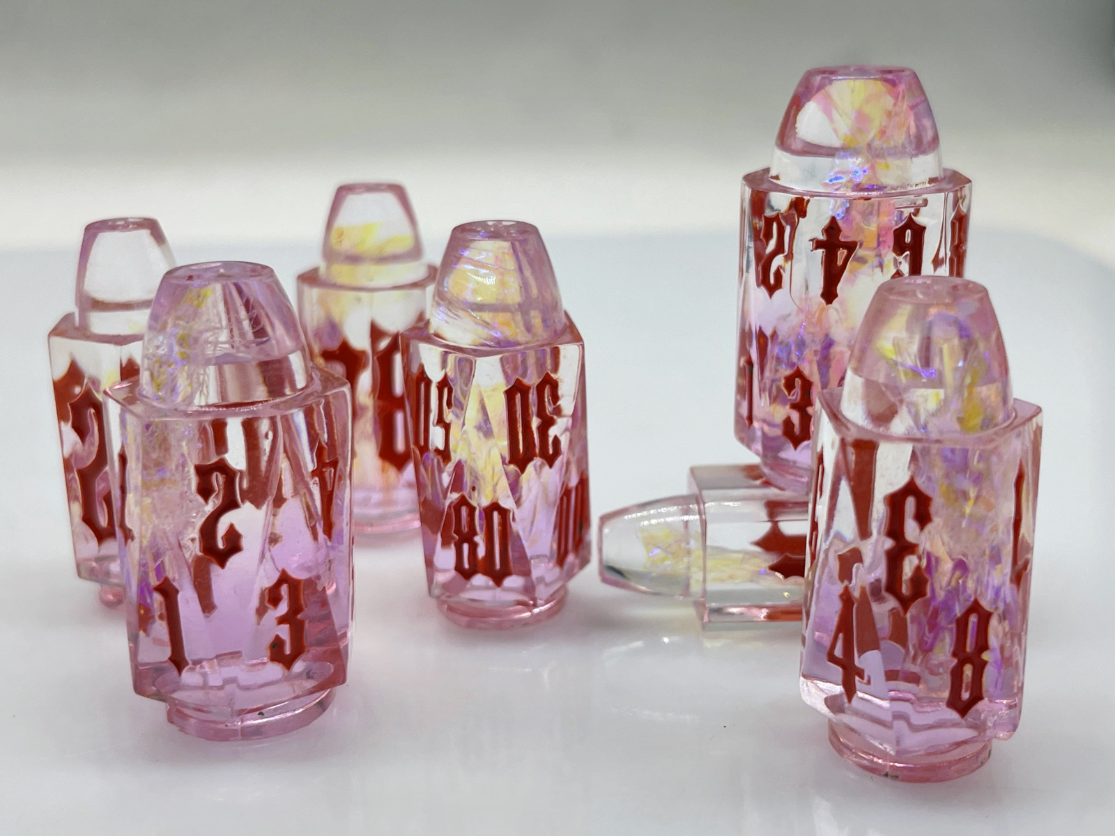 Transparent Bullet Dice Set