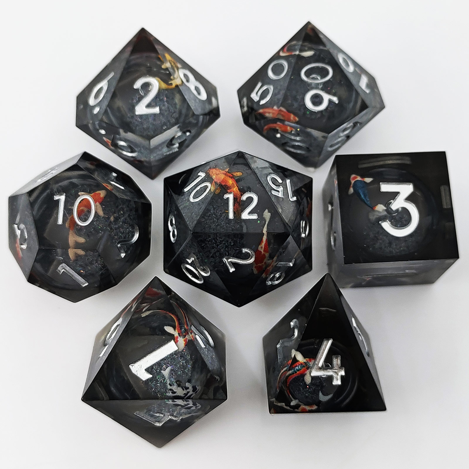 Goldfish Resin Quicksand Dice Liquid Core