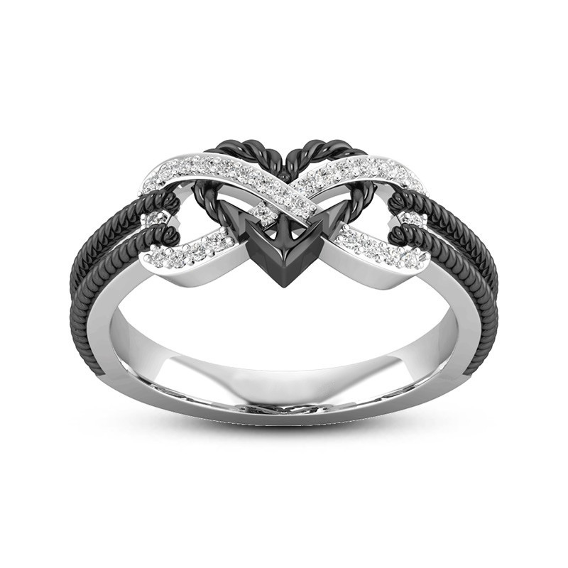 Heart Ring For Women, Rhinestones, Ladies Fashion Accessories
