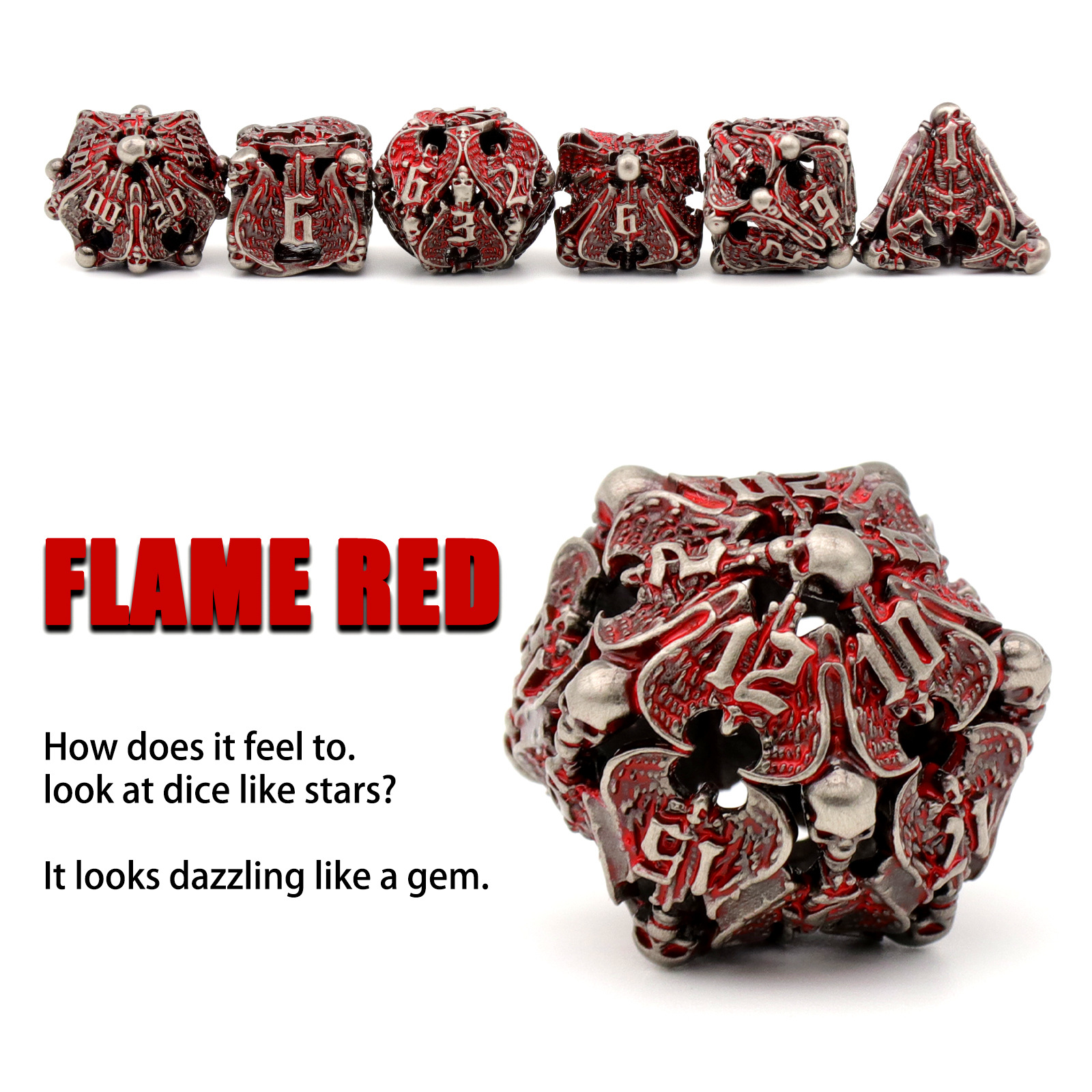 Pure Copper Hollow Metal Dice Set