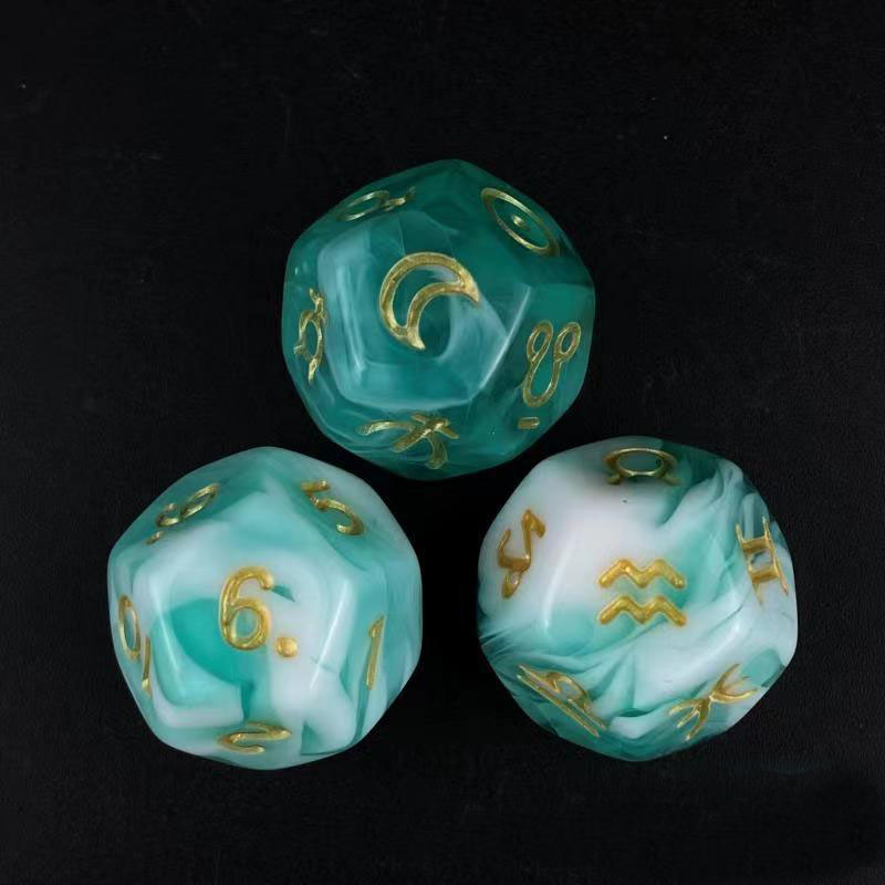 Astrology Dice, Signs Planets Numbers 12-Sided Dice Divination Too