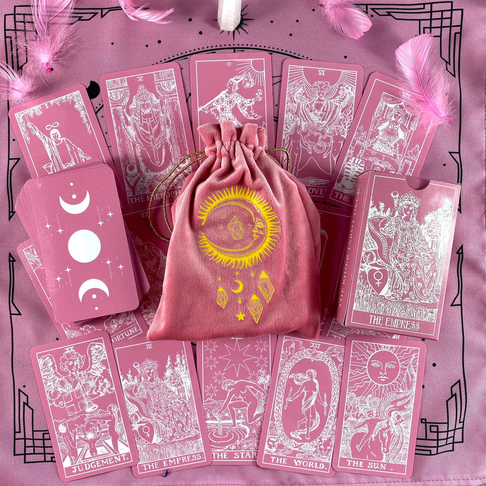 Tarot Deck Cards Tarot Cards 78 Plastic Pink White Preorder Tarot card with book Tarot Gift Set