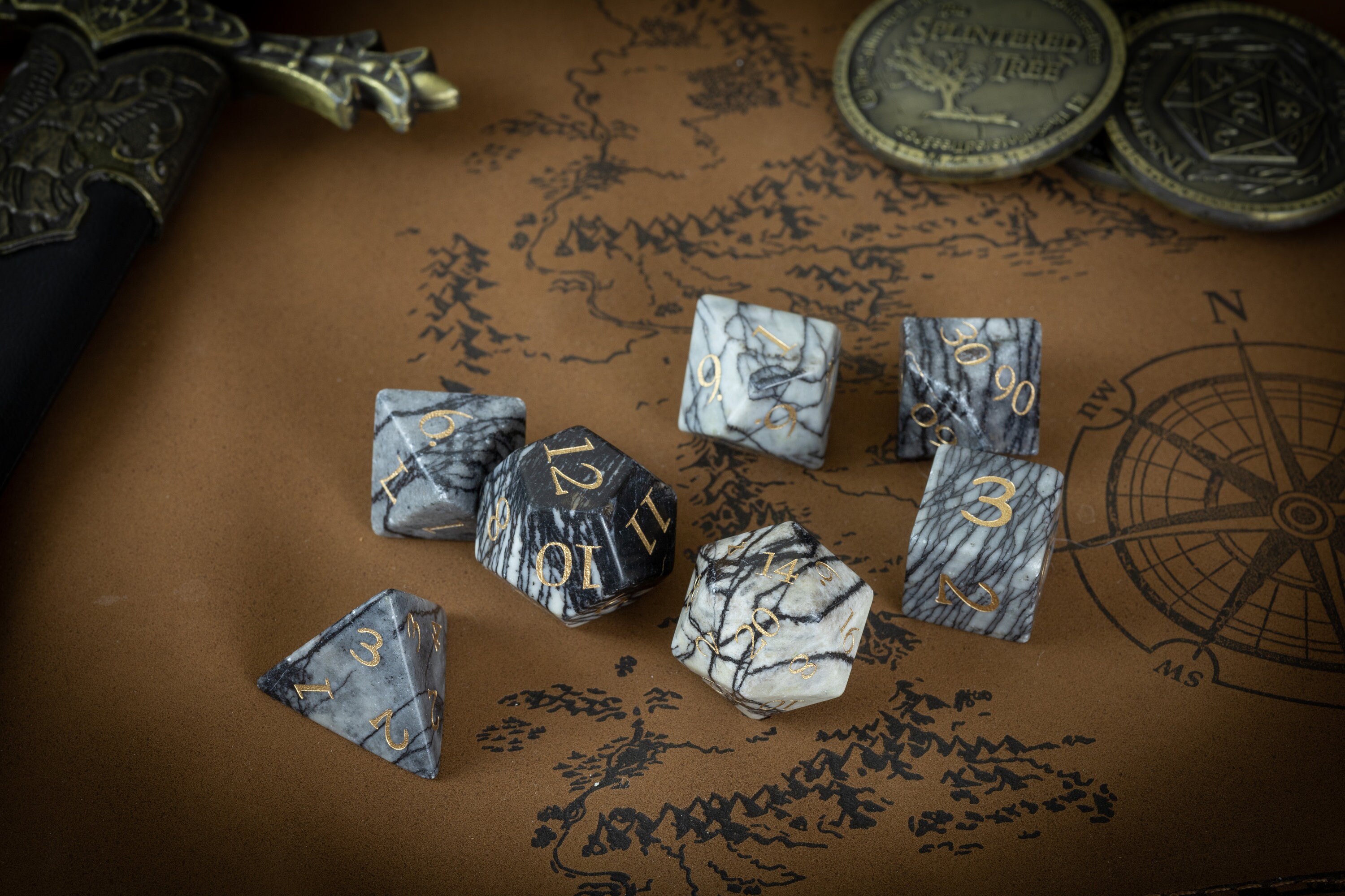 Web Jasper Stone Dice Set