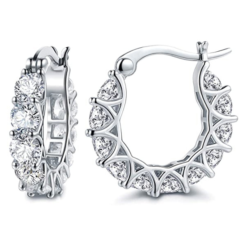 Exquisite Zircon Hoop Earrings