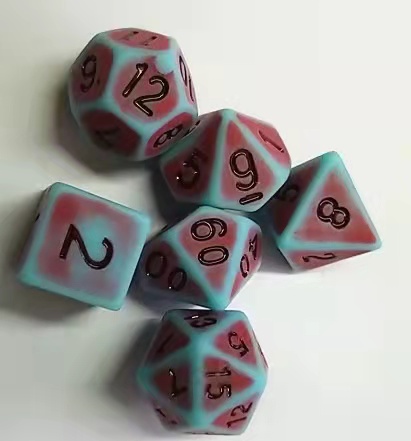 Retro red & green dice set