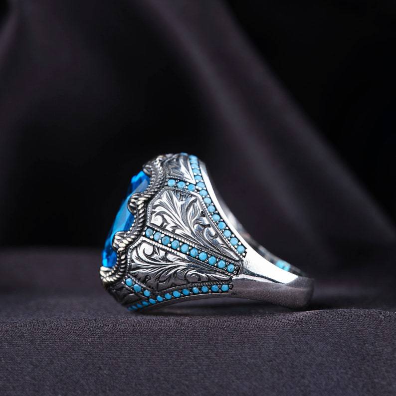 Diamond Blue Zircon Ring